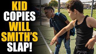 Kid COPIES WILL SMITH'S Slap...  REGRETS IT... | SAMEER BHAVNANI