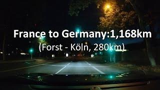 ③Driving from France through Swiss to Germany(1,168km), (Forst-Köln:280km)