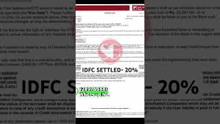 IDFC LOAN SETTLEMENT IN 20% #loansettlement #idfcbank #loansettlementkaisekare #settlementguru