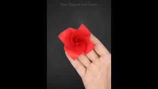 How to make a Paper Flower - Origami Rose -How to Fold - Valentine's Day Gift @EasyOrigamiAndCrafts