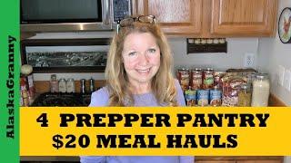 4 Prepper Pantry $20 Haul Meal Ideas...SHTF Food Shortage Stockpile Shopping