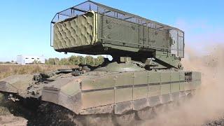 Russian troops received TOS-1A combat vehicles with the Volnorez electronic warfare system