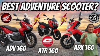 Honda ADV 160 vs. QJMotor ATR 160 vs. Bristol ADX 160 Alin ang Best Adventure Scooter?