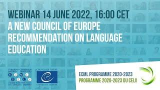 Webinar “A new Council of Europe Recommendation on language education”