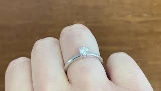 0.30ct Center Round Brilliant Cut Estate Tiffany Diamond Engagement Ring - Tiffany Ring - Hand Video