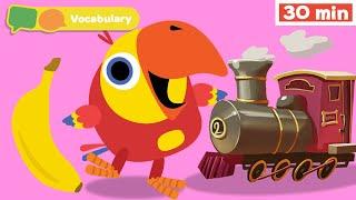 Learning First Words w Larry | Sensory Stimulation for Babies | Vocabulary for Kids | Vocabularry