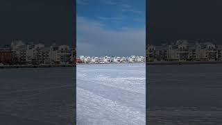 Lulea Isbanan. A walk on the frozen sea. Bay of Bothnia, the northern part of the Baltic sea.