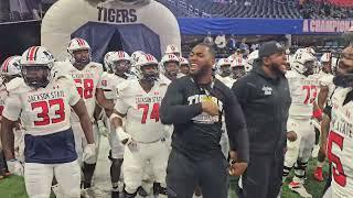  Coach Javancy Jones fires up the Jackson State Tigers before taking the field | Celebration Bowl