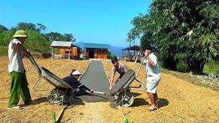 Completed the clean and sturdy concrete road with the help of her brother Kong and good neighbors