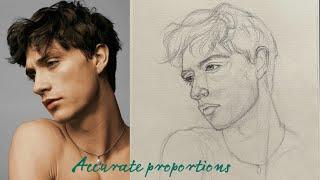 How to draw proportions of the portrait