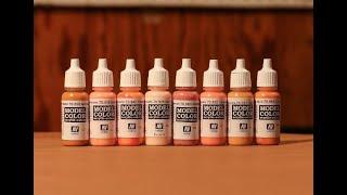 Acrylicos Vallejo Face And Skin Tones, Model Color Paint, 1/2 Fl. Oz. Bottles, 8 Colors