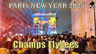 PARIS, FRANCE - CHAMPS ÉLYSEES NEW YEAR 2025 - PARIS NEW YEAR 2025 4K UHD