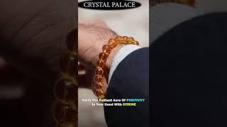 CRYSTAL PALACE | Natural Citrine Bracelet with Buddha Head 8 mm Round Bead for Reiki Healing Stone