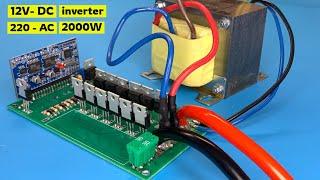 how to make simple inverter 2000W , sine wave ,12v to 220v , 16 mosfet