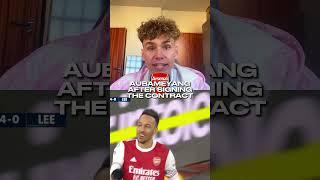 Aubameyang after signing the Contract at Arsenal...  #football #arsenal #afc #auba #aubameyang