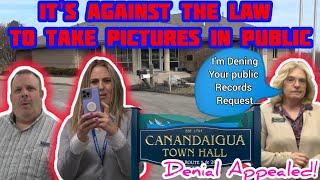 YOU CAN'T TAKE PICTURES! THAT'S AGAINST THE LAW! Canandaigua Town Hall First Amendment Audit