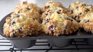 Easy Blueberry Muffins with Streusel Topping | Chichabon