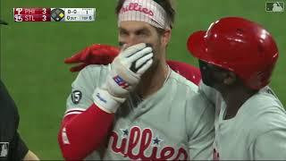 Bryce Harper hit in face by pitch, Gregorius hit in the back: 4/28/2021