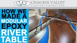 Buy A Custom Modular Conference Table $12,000+ | 2 Epoxy Resin Rivers | Expandable, Configurable