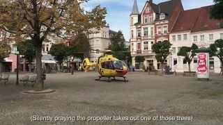 ADAC Helicopter Lands in Peine, Germany