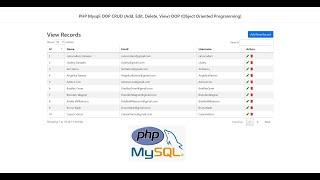 PHP Mysqli OOP CRUD (Add, Edit, Delete, View) OOP (Object Oriented Programming)