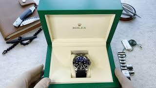 ROLEX SEA DWELLER DEEPSEA D BLUE James Cameron Ref 116660 on Rubber B strap - UNBOXING