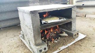 DIY make a Pizza Oven with Cement and Bricks at home \ Technical to build Stove Simple.