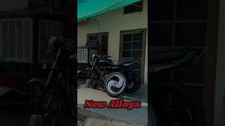 New Alloy Wheel Install In Splendar #shorts #shortvideo#splendor #modified #bike