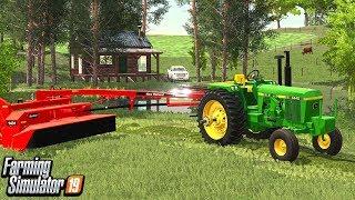 MOWING DOWN THE 1ST CROP (FARM SAVE ROLEPLAY) FARMING SIMULATOR 19