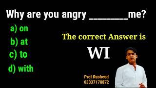 A question of the DAY || Preposition || Angry || By Prof Rasheed Mirani Senior Educationist #shorts