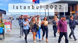 Fish restaurants on the banks of the Bosphorus, Walking around Istanbul today, September 2022