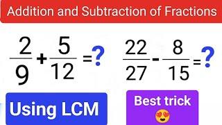 How to find LCM and solve fractions| lcm | least common multiple | how to add subtract fractions