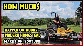 This Is How much money Kapper Outdoors Modern Homestead makes on YouTube 2024