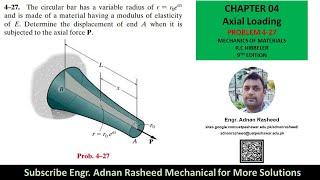 4-27 Determine the displacement of end A | Axial Loading | Mechanics of Materials by R.C Hibbeler