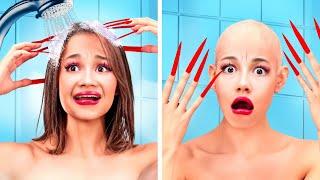 CRAZY Girly Problems With LONG NAILS! Extreme Beauty Hacks to Try