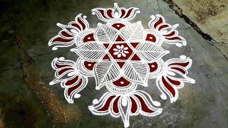 Double stroke rangoli designs/Friday rangoli designs