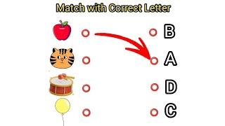 English Worksheet For Kids | Match Pictures with Correct Letter #education #kids #learning #english