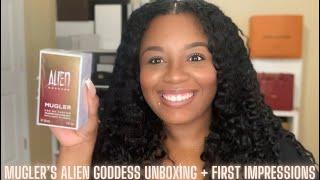 MUGLER'S ALIEN GODDESS FRAGRANCE UNBOXING + FIRST IMPRESSIONS | FRAGRANCE BLIND BUY | BRWNGIRLLUXE