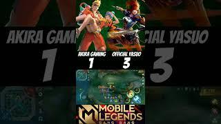 Akira gaming vs Official yasuo (1v1 ) who will be win G-1 #akira #yasuo #fanny #mlbb #shorts