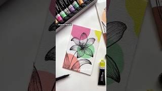 Day 5/10 of Daily Boho Art  Acrylic Painting | Easy Canvas Drawing #floralart #asmr #satisfyingart