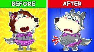 Don't Be Sad! Mommy Wolf Before And After Having Baby | Funny Cartoons For Kids