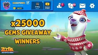 25000 Gems Winners | Zooba