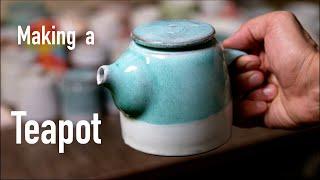 Throwing and Trimming a Teapot. Red Clay. | ASMR