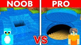 NOOB vs PRO: SECRET ROUND UNDERWATER TUNNEL Build Challenge in Minecraft