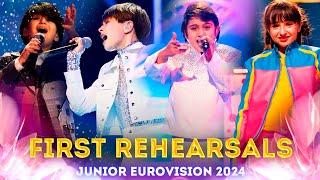 FIRST REHEARSALS - Junior Eurovision 2024 (Armenia, Ukraine, Spain, Cyprus, Georgia, Estonia, Italy)