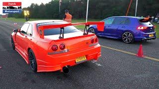 Modified Cars Drag Racing! - TwinTurbo R8 V10, 800HP Aristo, MR2 K20 Turbo, 700HP RS3, E30 2JZ,...