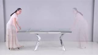 Instruction Chintaly Imports Ella Clear Butterfly Legs Extendable Dining Table