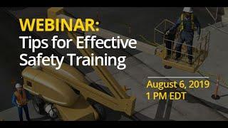 Webinar: Tips for Effective Safety Training