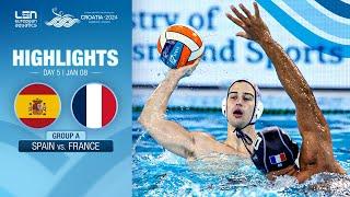 Spain vs. France Highlights | Group A | European Water Polo Championships 2024