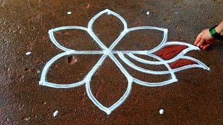 Aadi kiruthigai simple flowers kolam|5*3  aadivelli special kolam|aadiperuku kolam|Super rangoli